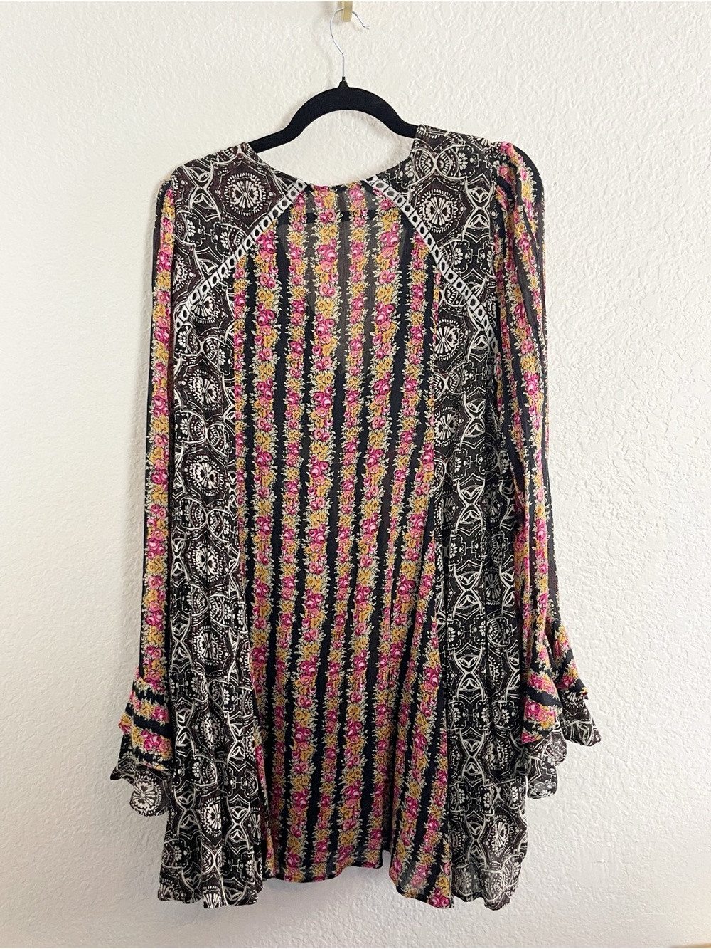 Free People Falling into you Boho Floral V-Neck Tunic baby doll dress - Picture 5 of 9